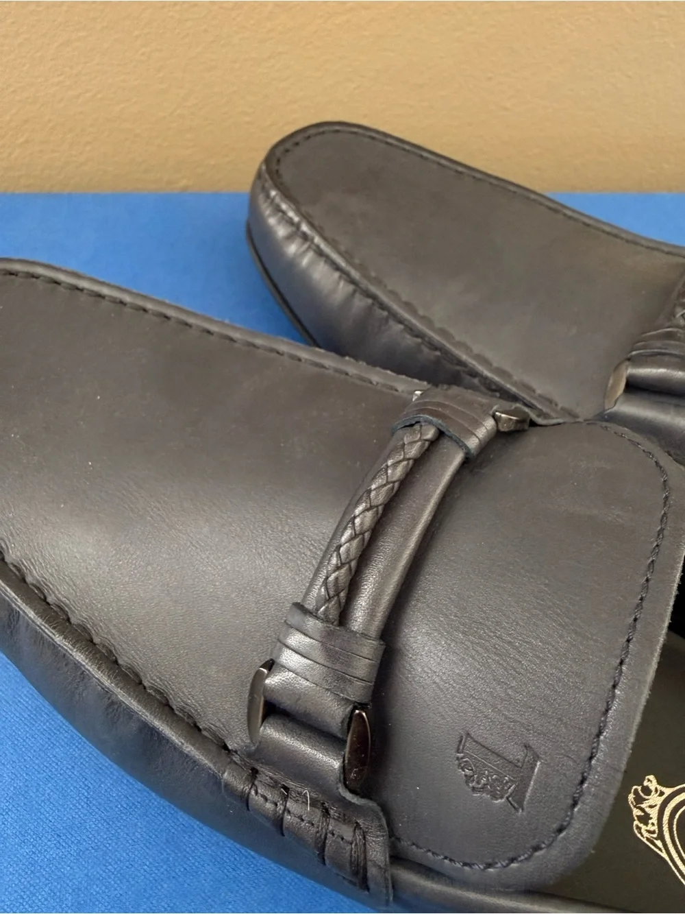Tod’s Men’s Navy Blue Leather Slip-On Loafers